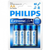 4 piles alcalines LR6 AA Philips Extreme Life