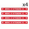 Bandes adhsives "Merci d'attendre ici" - Lot de 4