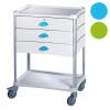 Gu�ridon de soins R�sine 600 x 400 - 2 plateaux + 3 tiroirs