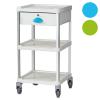 Gu�ridon de soins R�sine 400 x 400 - 3 plateaux + 1 tiroir