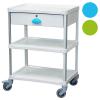 Gu�ridon de soins R�sine 600 x 400 - 3 plateaux + 1 tiroir