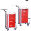 Chariot d'urgence 400 x 400 tout quip avec tiroirs tlescopiques Praticima