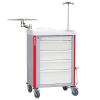 Chariot d'urgence 600 x 400 avec 5 tiroirs jointifs Praticima