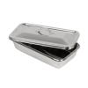 Plateaux dinstruments inox ronds avec couvercle