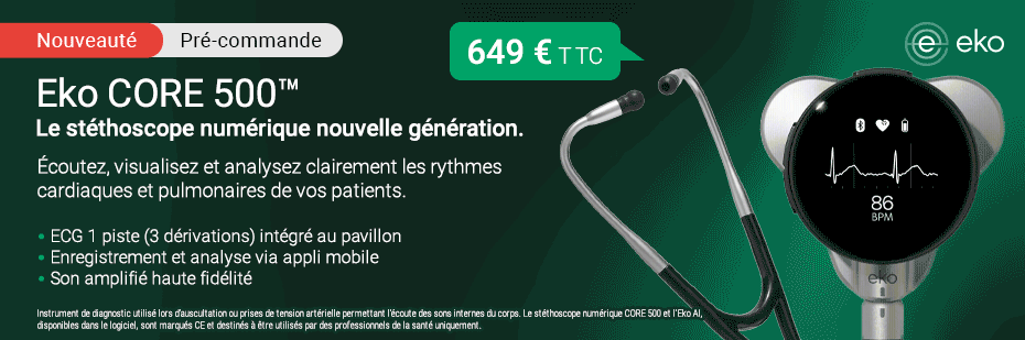 Prcommande Eko CORE 500 Le stthoscope numrique nouvelle gnration. 