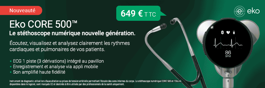 Prcommande Eko CORE 500 Le stthoscope numrique nouvelle gnration.