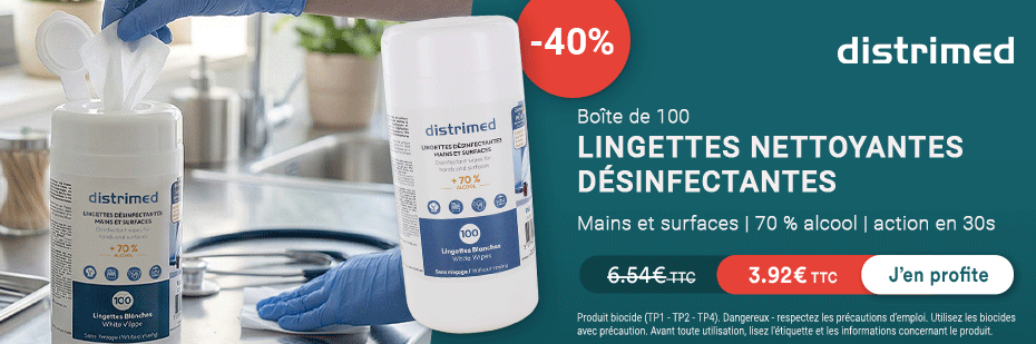 Promo -40% lingettes distrimed