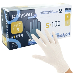 Gants d\'examen latex non poudrsnon strilesPolysem