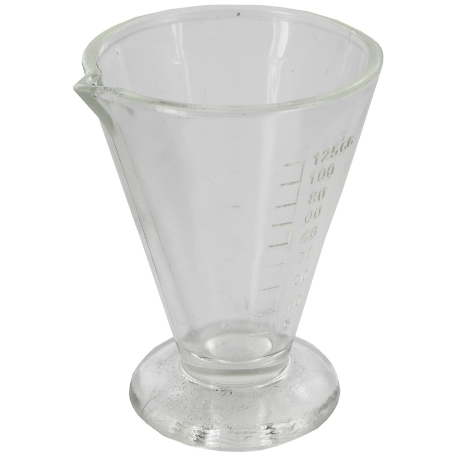 Verre à pied gradué médical 125 ml