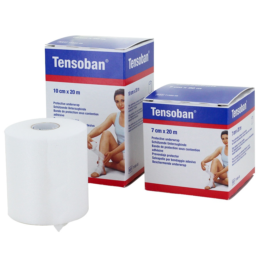 Bande de protection Tensoban BSN Médical sous la contention adhésive