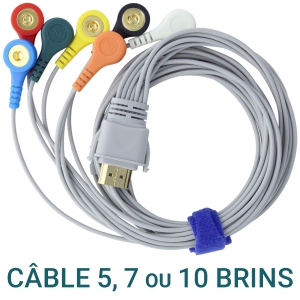 Cable patient pour holter ECG Biocare iH-3PLUS et iH-12PLUS