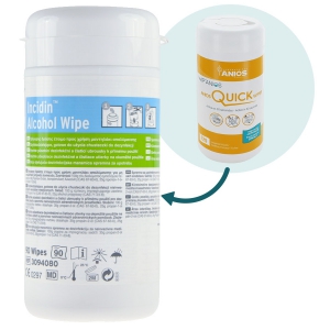Lingettes Incidin Alcohol Wipe en boite refermable ou recharge