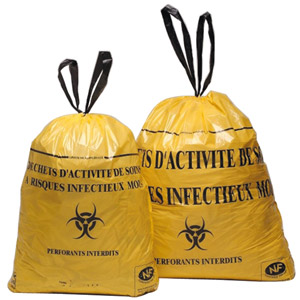 Sac poubelle 20L jaune DASRI 18µ - Ct. de 1000 Sacs  Héméra Distribution,  produits d'hygiène professionnelle