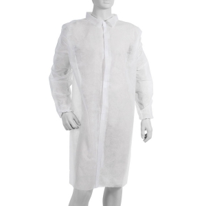 Blouse visiteur adulte en non tiss avec bouton pression Mercator