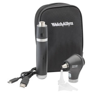 Otoscope MacroView LED Hill Rom Welch Allyn avec recharge USB intégrée et étui souple