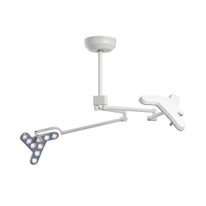 Lampe double de petite chirurgie avec fixation plafond Triango Fokus 100-3 C Duo