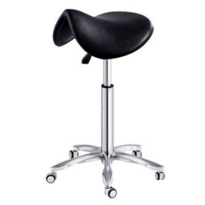 Tabouret forme selle r�glable en hauteur - Base en aluminium