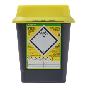 Conteneurs  dchets mdicaux Sharpsafe 5L Dual Protect Pro