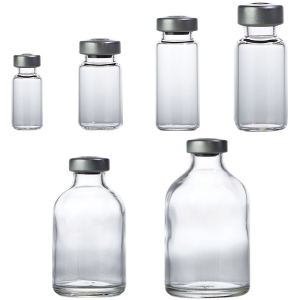 Flacons striles en verre transparent