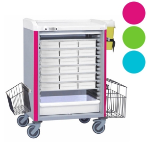 Chariot de distribution de mdicaments DIN NEOP 600 x 400 - 18 lits