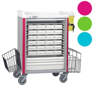 Chariot de distribution de mdicaments DIN NEOP 600 x 400 - 24 lits