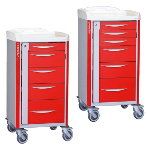 Chariot d\'urgence 400 x 400 avec tiroirs tlescopiques Praticima