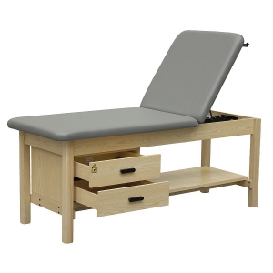 Divan d\'examen hauteur fixe en bois avec tiroirs Teqler