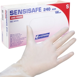 Gants d\'examen synthtique non poudrs non striles Sensisafe Euromedis (boite de 100)