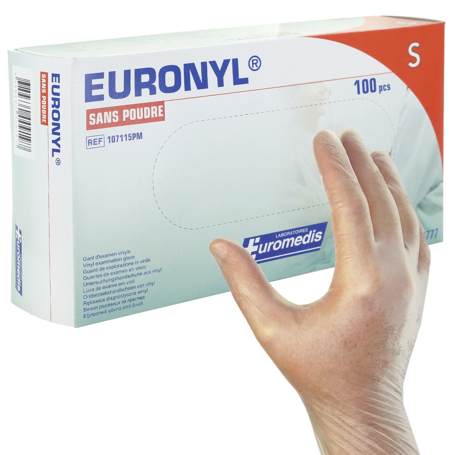 Gants d'examen Vinyle non poudrés non stériles Euronyl