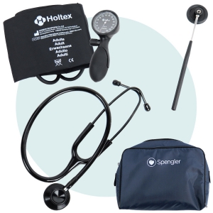 Pack tudiant Kin : Tensiomtre Easy 3 + stthocope Ideal+ noir + marteau + trousse navy