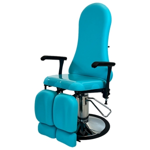 Fauteuil de podologie hauteur variable hydraulique 3 parties sur socle chrom� Luvia Carina