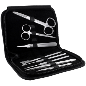 Set cuillères et spatules en acier inoxydable - Scalpels - Ciseaux -  Trousse - Dissection - Prélèvement - Inox - Matériel de laboratoire