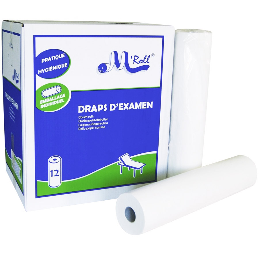 Draps d'examen - Ouate standard - 135 formats (50x35 cm) 12 rouleaux