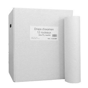 Draps d\'examen - Gaufrés One Ply - 135 formats (50x35 cm) - 12 rlx