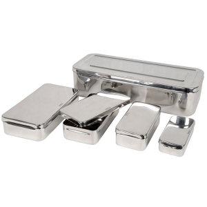 Boites inox avec couvercle pour instruments