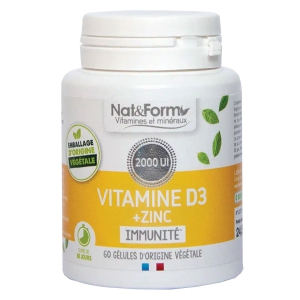 Gellules vitamine D3 + Zinc immunit� Nat & Form
