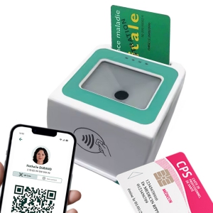 Lecteur SESAM-Vitale ProVitale : QR code e-carte Vitale - NFC - Carte bifente