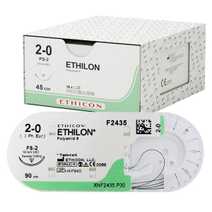 Sutures chirurgicales striles non rsorbables noires Monofil Ethilon