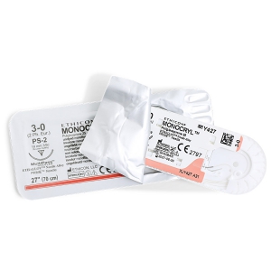 Sutures chirurgicales striles rsorbables Monocryl Plus Ethilon (boite de 36)