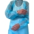 Blouse mdicale bleue non tiss avec poignets lastiques (sachet de 10)