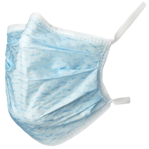 Masque chirurgical 4 plis bleu - fixation par liens (boite de 50)