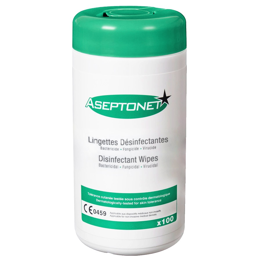 Lingette nettoyante sans alcool ASEPTONET - Désinfectant médical surface -  Tous ergo
