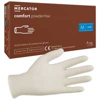 Gants d'examen latex non poudr�s non st�riles Comfort powder-free Mercator