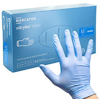 Gants nitrile non poudrs non striles Nitrylex Classic (bote de 100)