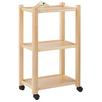 Guridon mdical 3 plateaux en bois naturel Ecopostural