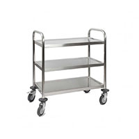 Guridon mdical en inox 3 plateaux